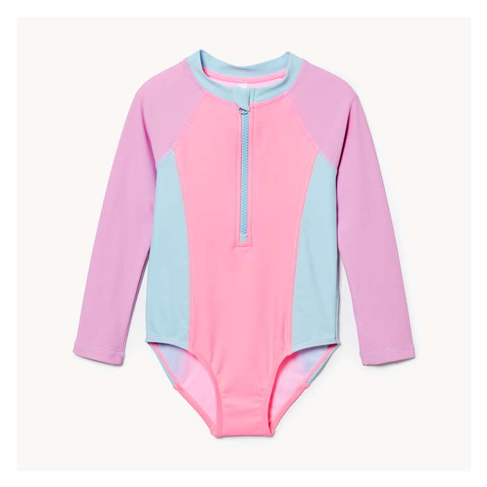 Toddler Girls' Rash Guard Swimsuit